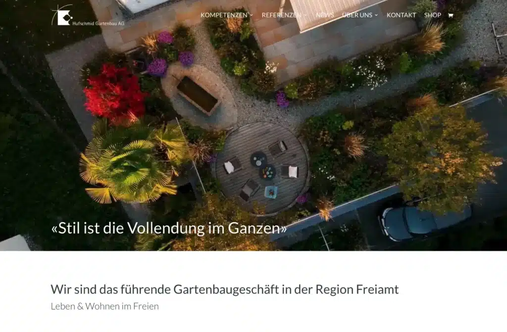 Referenzen Webseiten 7 Hufschmid Gartenbau AG