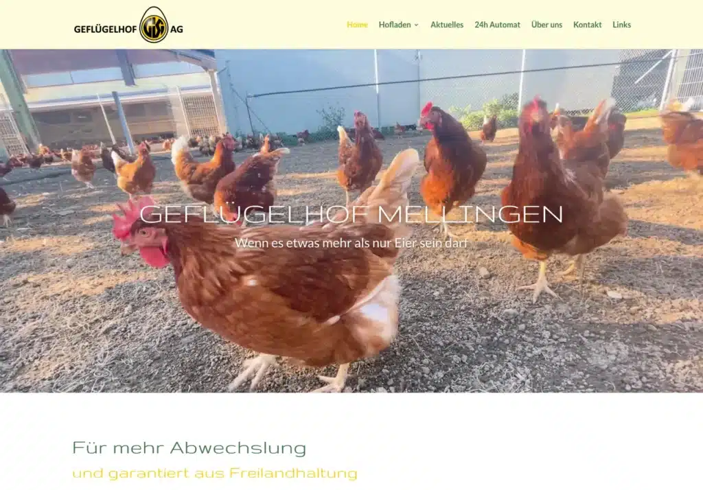 Referenzen Webseiten 4 Geflügelhof Gisi